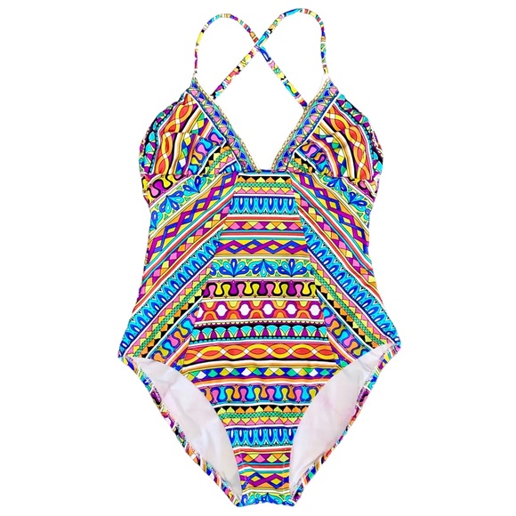 Trina Turk Swim S 6 Trina Turk Peruvian Stripe Multicolored One